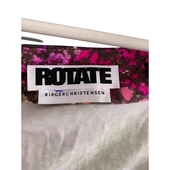 Rotate Birger Christensen Freja Top Floral Ruched Jersey Blouse US 10 UK 16 - Picture 6 of 8